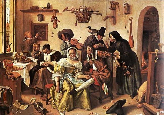 Jan Steen In Luxury, Look Out china oil painting image